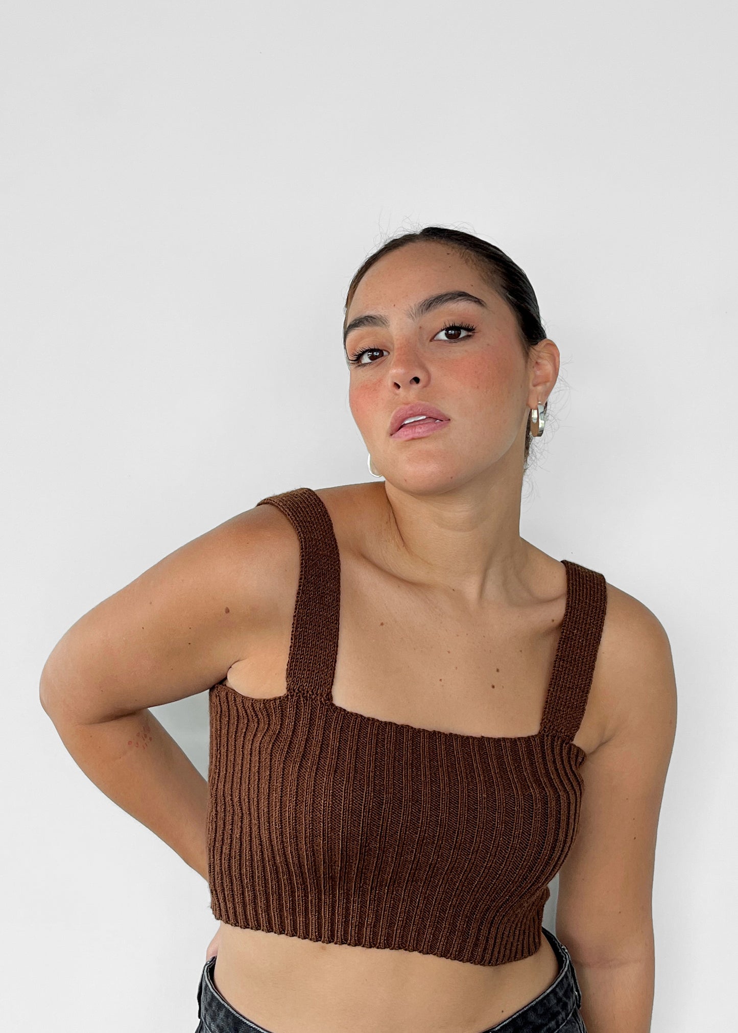 BASIC TOP x BROWN RIB