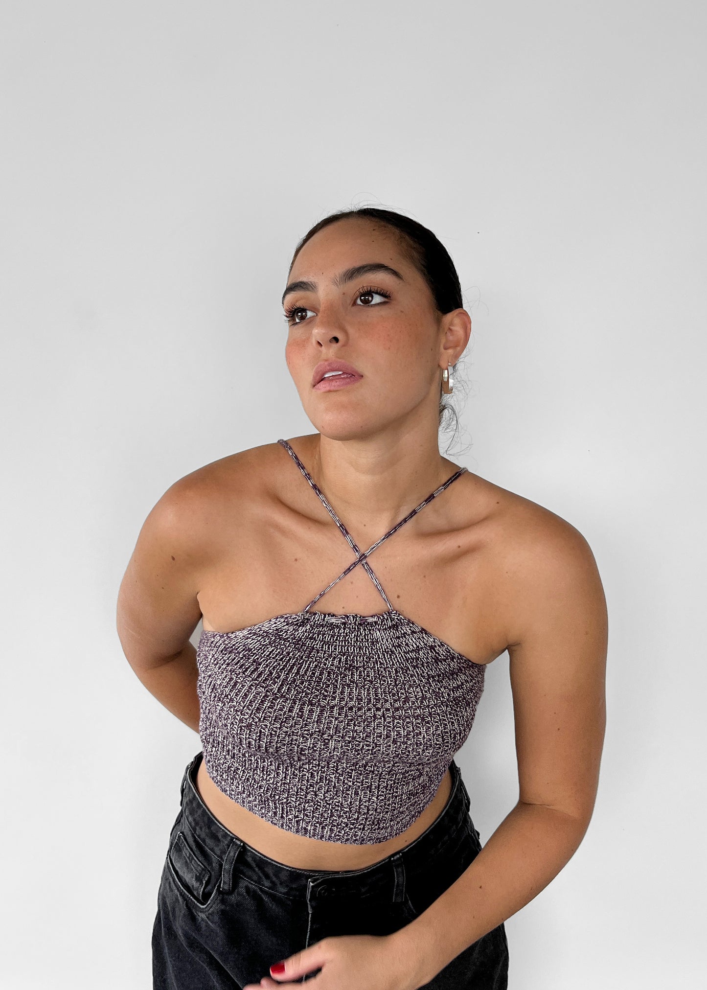 PURPLE x GRAY . KNIT X